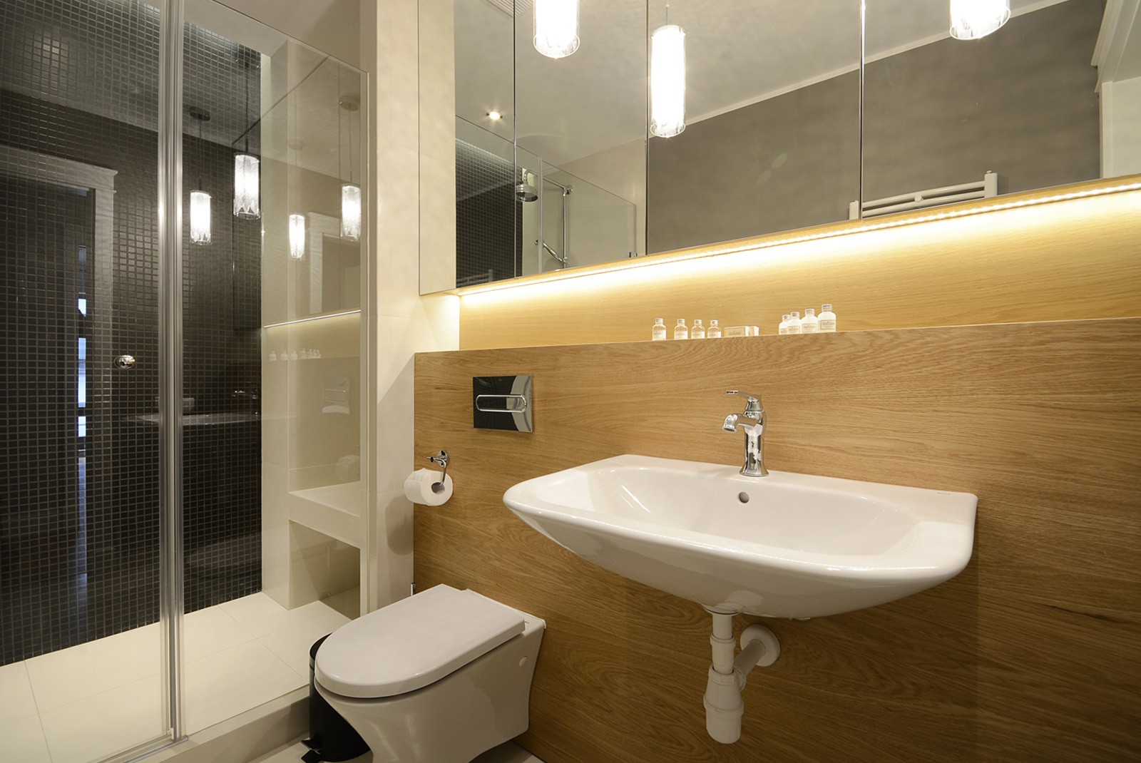 Projekt wnętrza apartament Gdańsk Waterlane łazienka